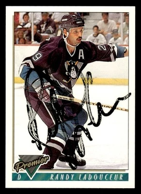 1993 Topps Premier Hockey #469 Randy Ladouceur Signed Autograph (no COA) - Image 1 of 2