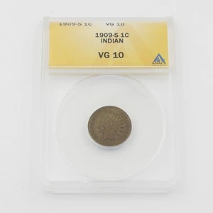 1909-S Indian Head Cent ANACS Graded VG 10 United States Cent No Reserve #C730-2 - Picture 1 of 7