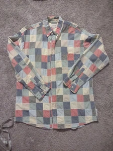 Vintage J.Crew Herren Indian Madras Patchwork Hemd, 100% Baumwolle Medium - Bild 1 von 12