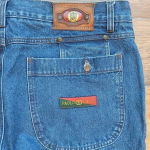 Vintage Paolo Gucci Jeans Mens 40x30 Blue Designer Baggy Made In Hong Kong - Picture 1 of 10