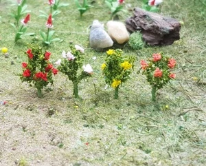 MP SCENERY 16 Hibiscus N Gauge 5/16" Tall Garden Plant Railroad Farm Layout - Picture 1 of 3