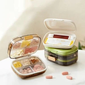 Travel Pill Organizer Pill Dispenser 10 Grids Weekly Pill Case Storage Box - Picture 1 of 12