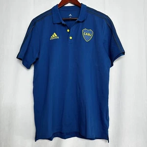 Adidas Boca DNA Polo Soccer Short Sleeve 2024 Blue Collared Sports Men’s - Picture 1 of 14