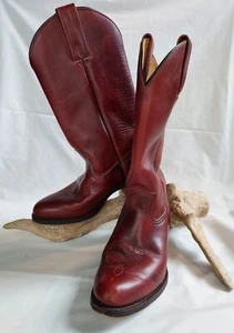 Frye 2356 Men's 9 EE Vintage 80's USA Made Cowboy Boots Reddish Brown Leather - Picture 1 of 17