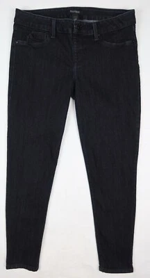 White House Black Market Pull On Jean Leggings Jeggings Black Sz LARGE - Image 1 of 4