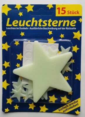 Leuchtsterne Sternenhimmel 15 Sterne mit Klebepads Sterne leuchten Nachtlicht - Bild 1 von 2