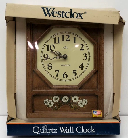 Rare Vintage 1980s Westclox Spice Box Battery Operated Wall Clock #46875 USA NOS Cover
