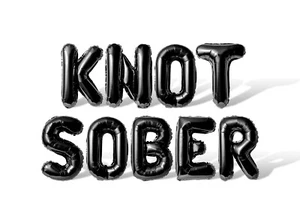 KNOT SOBER Letter Balloon Banner - Engagement Party Decorations - Groom, Bride - Picture 1 of 55