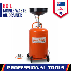 80L Waste Oil Drainer Fluid Change Tank Oil Drain Container Air Operated Mobile