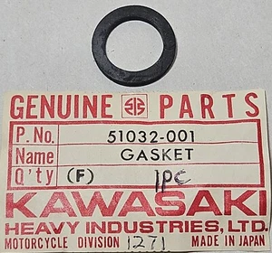 NOS 66-73 Kawasaki W1 W2 A1 A7 F3 F4 F6 Fuel Petcock Joint Gasket OEM 51032-001 - Picture 1 of 3