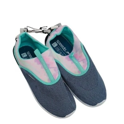Speedo Water Shoes Gray Pink Slip On Mesh Aqua Skimmer Womens Size L 9/10 - Image 1 of 4