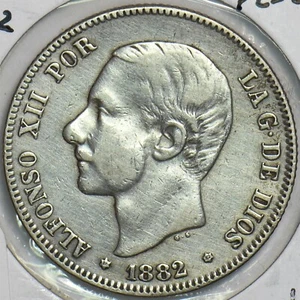 Spain 1882 2 Pesetas P490002 combine shipping - Picture 1 of 2