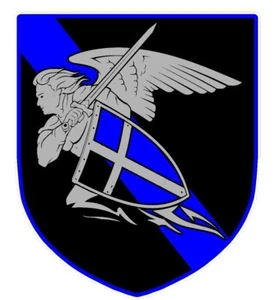 Saint Michael linea blu scudo polizia forze dell'ordine decalcomania finestra auto da parete - Foto 1 di 1