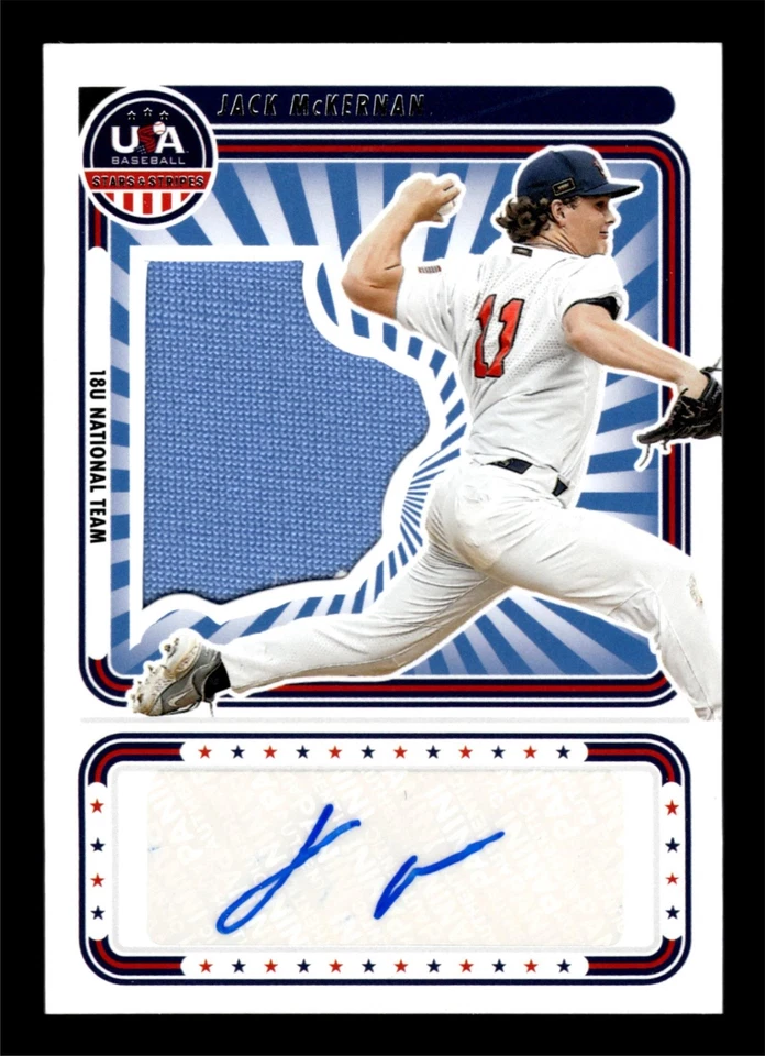 2024 Panini Stars & Stripes JACK MCKERNAN SIGNATURES MATERIAL AUTO 120/199 SS-JM - Image 1 of 2