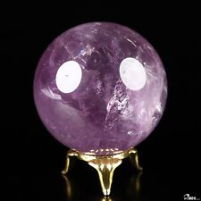 Gemstone 2.3" Amethyst Hand Carved Crystal Ball/Sphere, Crystal Healing