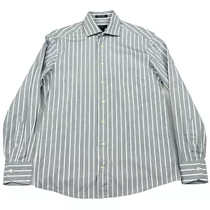 GANT Uomo Shirt TAGLIA S Grigio Regular a Bottoni Newport-Poplin a Righe Cutaway - Foto 1 di 12
