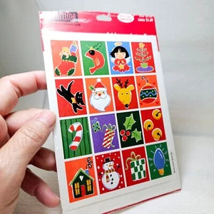 Pegatinas navideñas vintage con sello Heartline 1 hoja en paquete original - Imagen 1 de 4