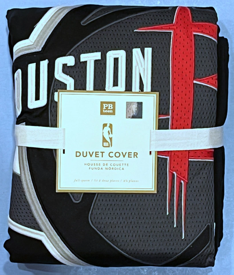 NUEVO Edredón Pottery Barn Teen NBA Parche FULL QUEEN ~ HOUSTON ROCKETS Foto 1 de 4