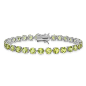 925 Sterling Silver 5mm Peridot Tennis Bracelet - Picture 1 of 12