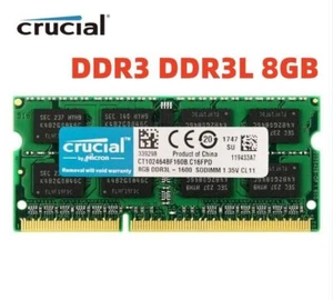 CRUCIAL 8GB DDR3L 1600 PC3-12800 Laptop SODIMM 204-Pin Memory RAM DDR3L 1x 8G - Picture 1 of 6