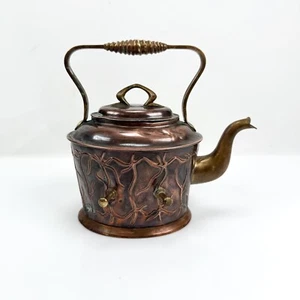Tetera antigua de cobre latón Spirit Kettle Art Nouveau de Gebruder Bing Jugendst - Imagen 1 de 18