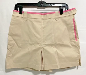 Pantaloncini da golf Brooks Brothers donna sportivi professionali taglia 6 rosa marrone bordo nuovi con etichetta - Foto 1 di 7
