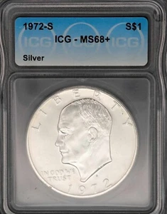 1972-S Silver Eisenhower Dollar ICG MS68+...NICE - Picture 1 of 4