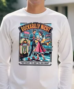 Rockabilly T-Shirt Men's Party Gig Original Design Rock And Roll Elvis Presley - Picture 1 of 2