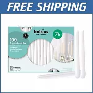 Premium Quality 10 Inch White Taper Candle Set - 100 Count for Home & Events - Picture 1 of 11