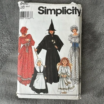 Simplicity Pattern 9982 Adult Costume Sz 6-20 Witch Prairie Angel Pilgrim Sewing - Image 1 of 4