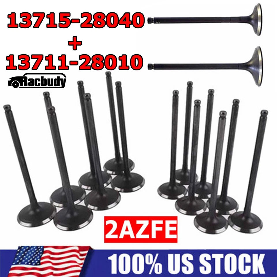 2AZ-FE 16x Intake & Exhaust Valves For Toyota Camry RAV4 Scion tC xB Engine USA - Image 1 of 4