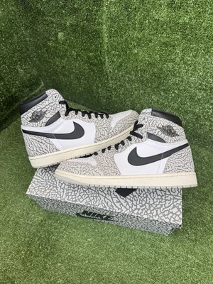 Size 10 - Air Jordan 1 Retro OG High White Cement - Image 1 of 4