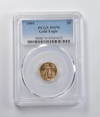 1995 $5 American Gold Eagle 1/10 Oz Gold MS70 PCGS - Image 1 of 3