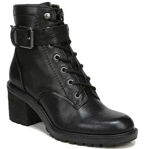 Zodiac Talla 7.5 N Estrecha Gemma Cuero Negro Con Cordones Combate Botines Moto NUEVO - Imagen 1 de 17