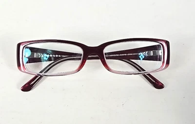 Prada VPR07M 红色长方形塑料眼镜框 意大利 — 第 1/4 张图片