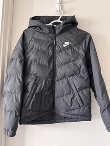 Nike Sportswear Black Full Zip Puffer Jacket Coat Youth Unisex Size Large - Picture 1 of 9
