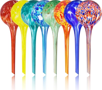 Juego de 8 globos de riego para plantas - Globos grandes de riego automático para interiores y exteriores Foto 1 de 4