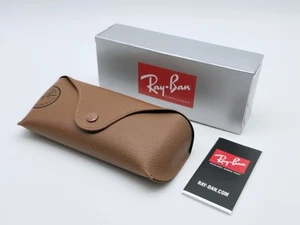 ⭐️ Genuine RAY BAN Sunglasses Glasses Brown LEATHER CASE Wayfarer Aviator NEW ⭐️ - Picture 1 of 9