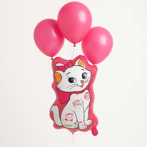 Marie Cat Pink Foil Balloon Bouquet Girls Birthday Party 4pc balloons - Picture 1 of 4
