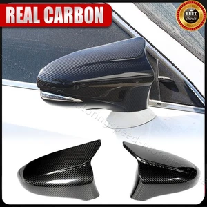 FOR 2014-20 LEXUS GS GSF ES RC RCF IS LS DRY CARBON FIBER SIDE MIRROR COVER CAP - Picture 1 of 17
