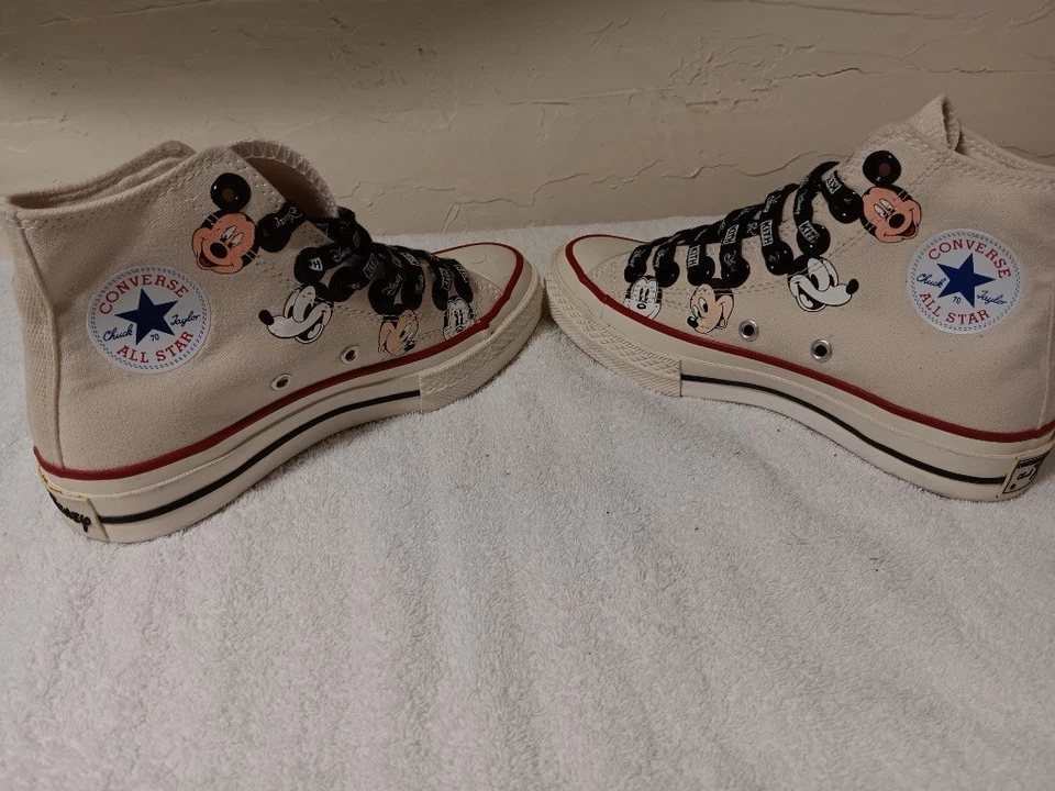 Kith Disney Converse Mickey Mouse Chuck Taylor High 1970 Sneakers White , Sz 6 - Image 1 of 4