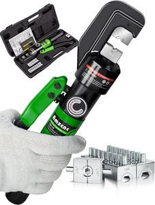 Pinza Crimpatrice Idraulica Da 8 Tonnellate, 4-70 Mm², Con 9 Paia Di Matrici (4- - Foto 1 di 12