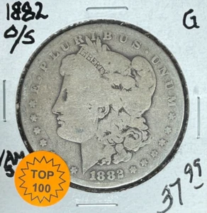 DÓLAR DE PLATA MORGAN 1882-O/S ~ BUEN VAM 5 "TOP 100" ~BONITA MONEDA~ - Imagen 1 de 2