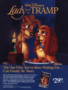Anuncio impreso vintage promocional Lady and the Tramp 1987 - Imagen 1 de 1