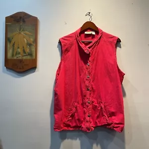 Vintage COLLECTIONS ETC... Red XXL Snap Button Vest | 100% Cotton - Picture 1 of 6