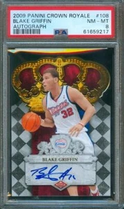 2009-10 Panini Crown Royale BLAKE GRIFFIN Rookie Auto #206/399 Clippers PSA 8 - Foto 1 di 2