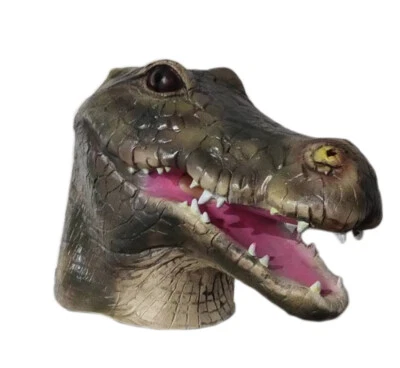 Crocodile Mask Latex Animal Head Mask Creepy Party Costume Novelty Halloween - Image 1 of 4