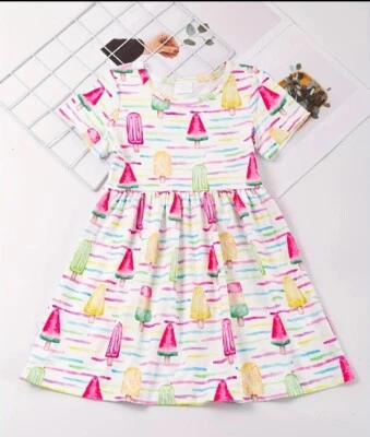 Vestido Pullover Boutique Bebé Niña Informal Helado Verano Talla 12/24 Mos ¡LINDO! Foto 1 de 2