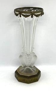 Antique France Cut Crystal Bronze Vase 8.5/8 X 3.1/2” - Foto 1 di 12