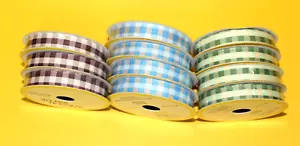 Michaels Special Value Ribbon Gingham Assorted Colors 5/8" Wide 33 Yards Total - Picture 1 of 3